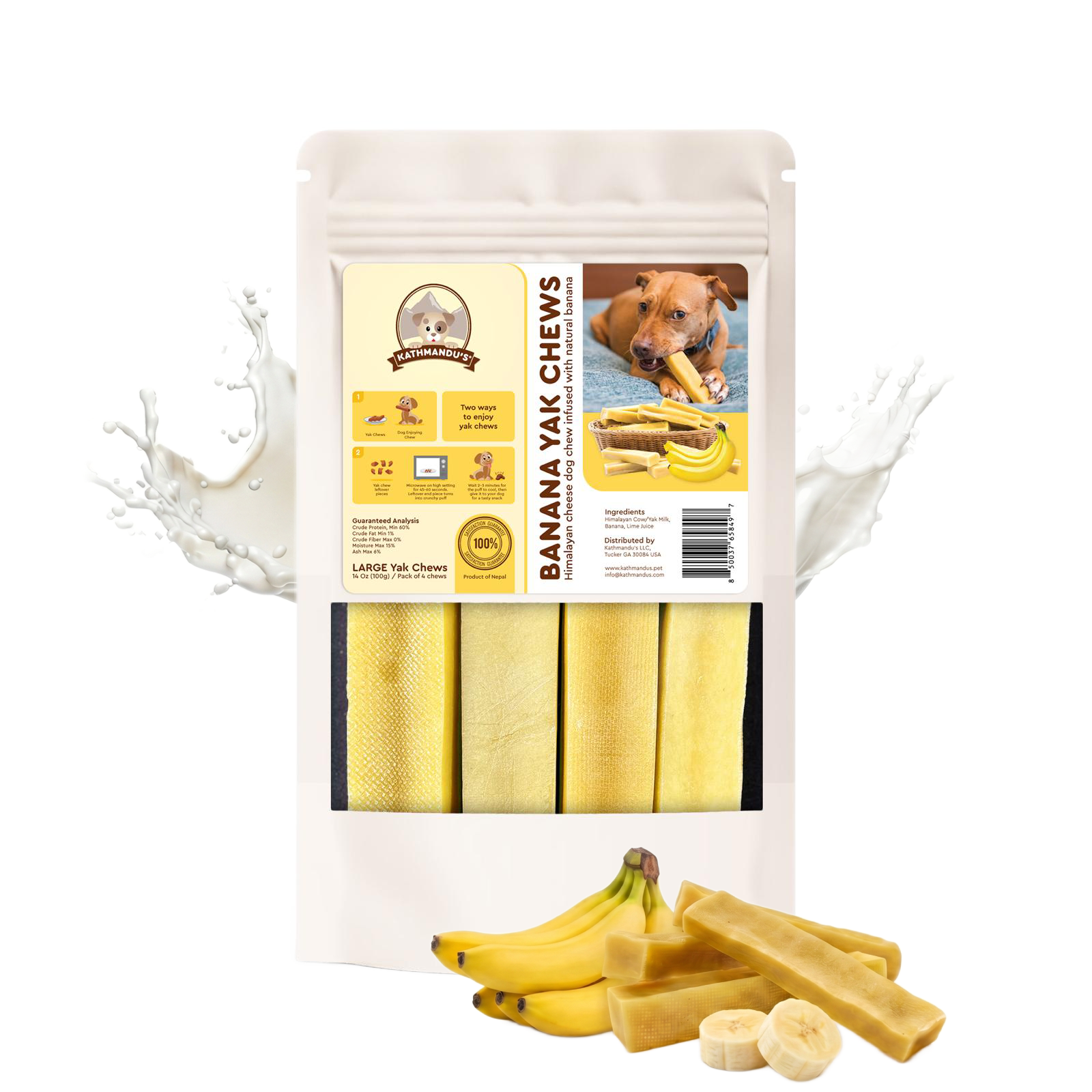 Banana Flavored Himalayan Yak Cheese Dog Chews