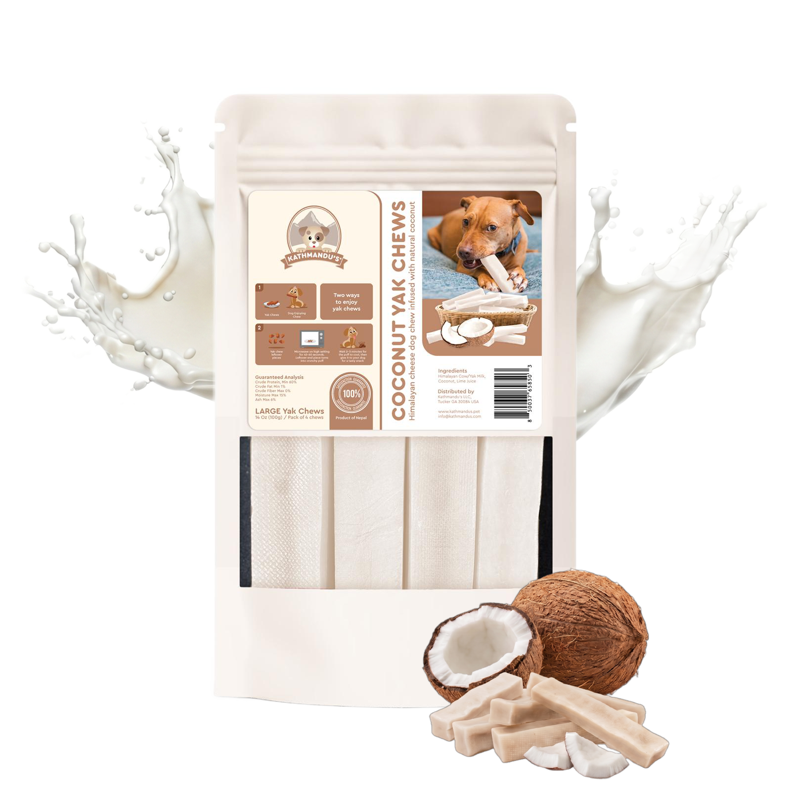 Coconut Flavored Himalayan Yak Cheese Dog Chews