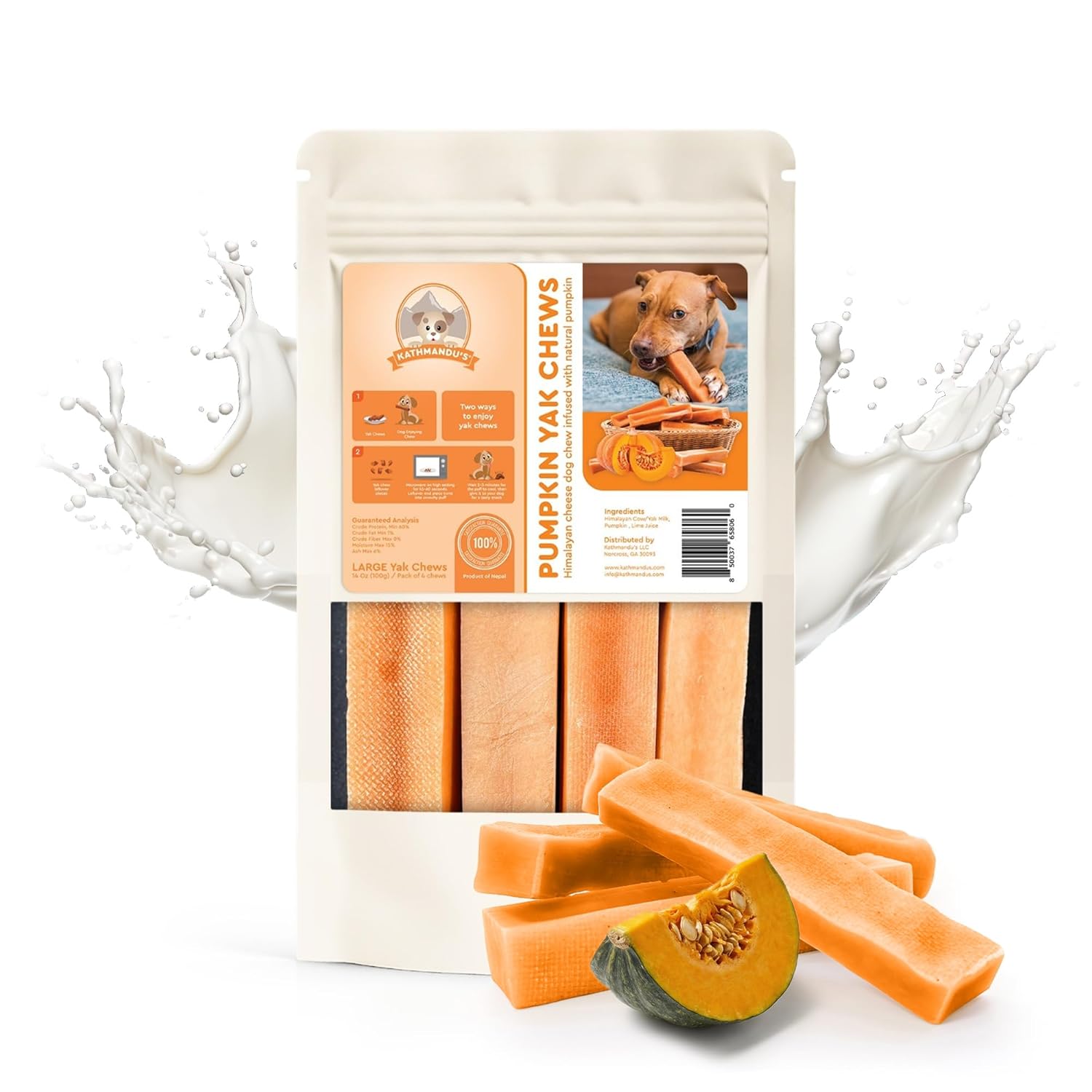 Pumpkin Flavored Himalayan Yak Cheese Dog Chews